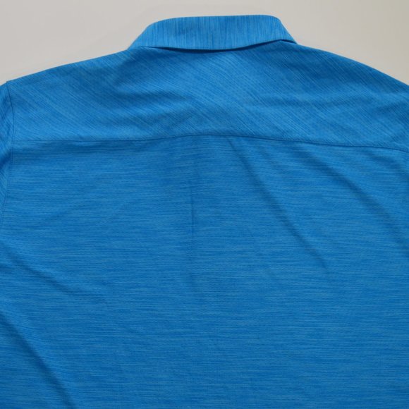 Greg Norman Play Dry® Heather Solid Polo Color Atlantic Blue Heather Size M(New) - Picture 7 of 8